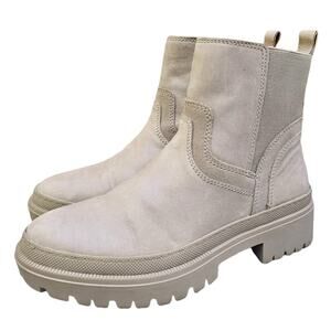 Lug Sole Chelsea Boots Tan Leather Lucky Brand Eabile Size 8 Chunky Platform